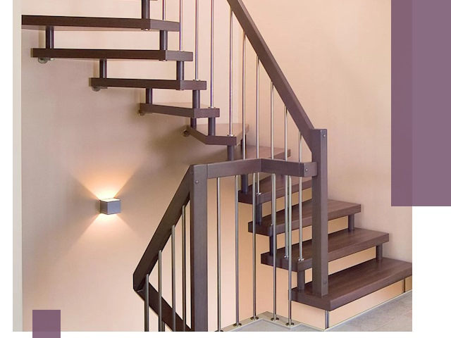 Изготовление лестниц на больцах в Хабаровске под ключ