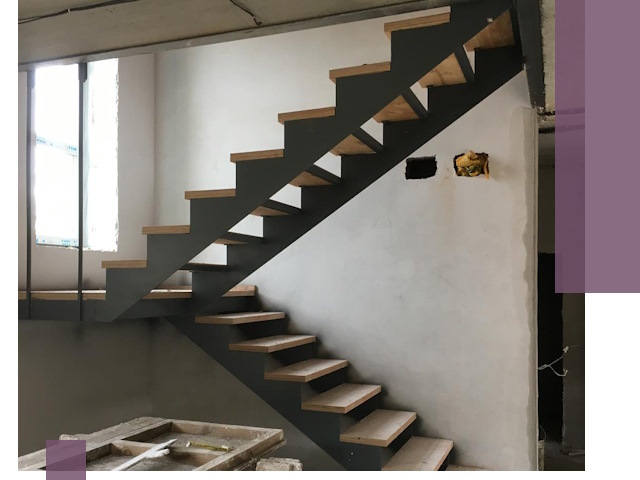 Изготовление лестниц на металлокаркасе в Хабаровске от производителя