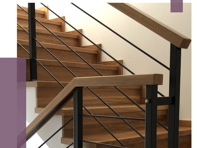 Обшивка металлической лестницы деревом в Хабаровске от 4372 руб.