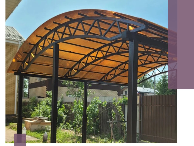 Изготовление навесов под ключ в Хабаровске из качественных материалов