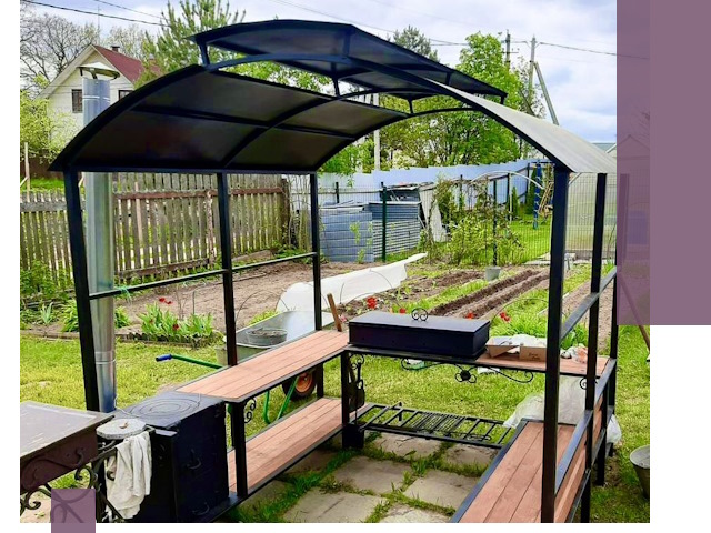 Навесы для барбекю в Хабаровске: изготовление, монтаж и демонтаж