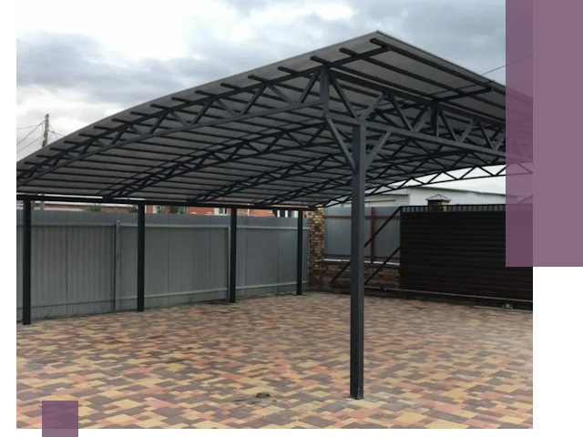 Металлические навесы под ключ в Хабаровске — изготовление и монтаж