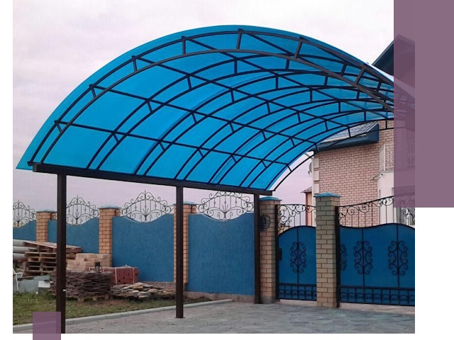 Арочные навесы под ключ в Хабаровске — изготовление и монтаж