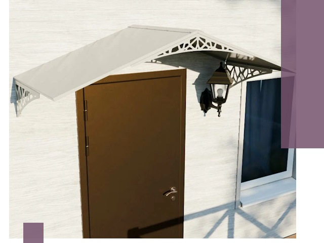 Металлические козырьки на входы и террасы в Хабаровске