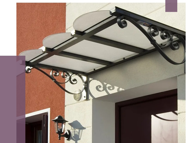 Односкатные козырьки в Хабаровске от 8436 руб.  | ПРОЛЁТ-Хбр